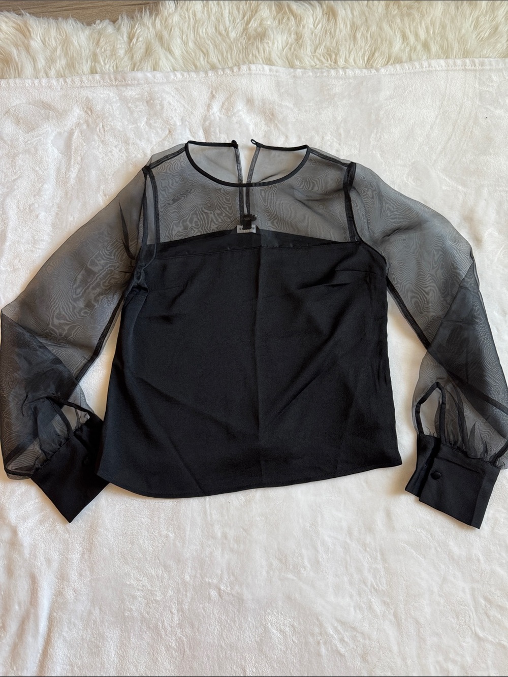 Express Black Sheer Sleeve Blouse size XS